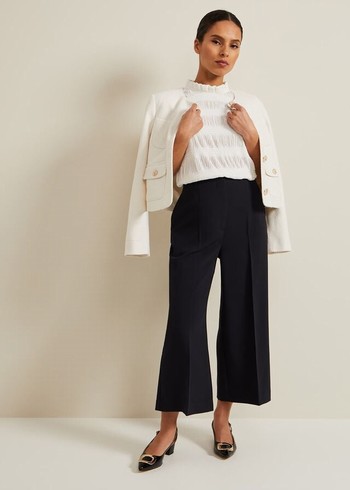 Phase Eight Petite Aubrielle Clean Crepe Culottes Trousers Navy Canada | BJHPKQ-420